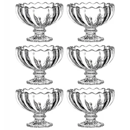 Glass Ice Cream Bowls – Set of 6 Clear Dessert Cups | Indo Glow