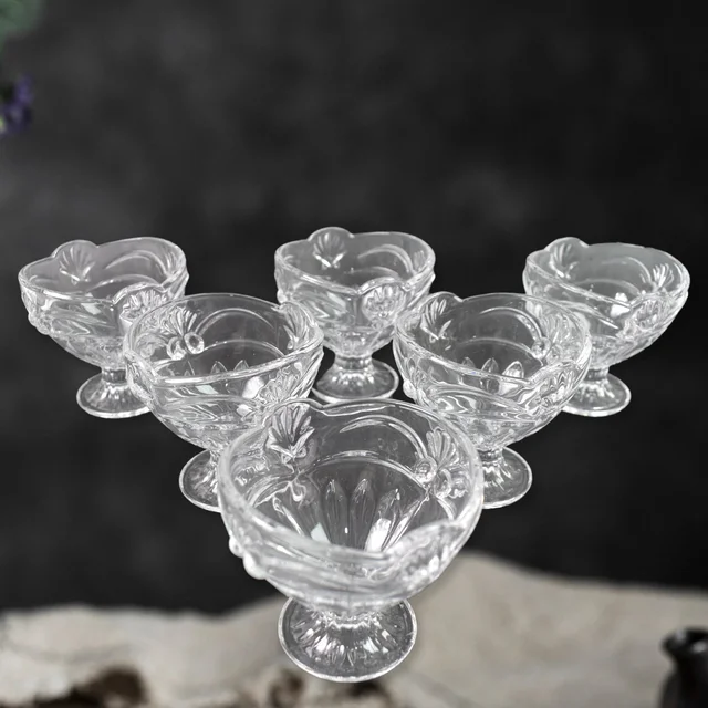 Glass Ice Cream Cups – Elegant Dessert Serving Set (6 Pcs) | Styleva