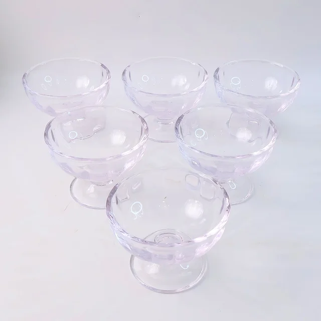 Glass Ice Cream Dessert Bowls – Elegant 6-Piece Set