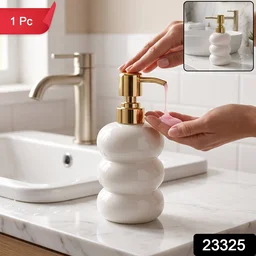 Glass Liquid Soap Dispenser Bottle with Gold Pump Refillable (1 Pc)