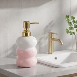 Glass Liquid Soap Dispenser Bottle with Gold Pump Refillable (1 Pc)