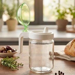 Glass Oil Bottle – 580ml Leak-Proof & Easy Pour Design