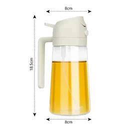 Glass Oil Dispenser Bottle – 2-in-1 Pour & Spray, 500 ml