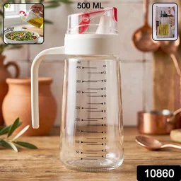 Glass Oil Dispenser Bottle – Auto-Flip Cap & Precise Measurement