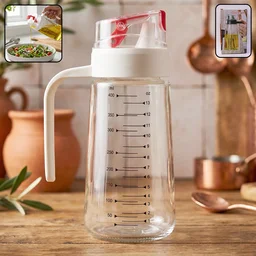 Glass Oil Dispenser Bottle – Auto-Flip Cap & Precise Measurement