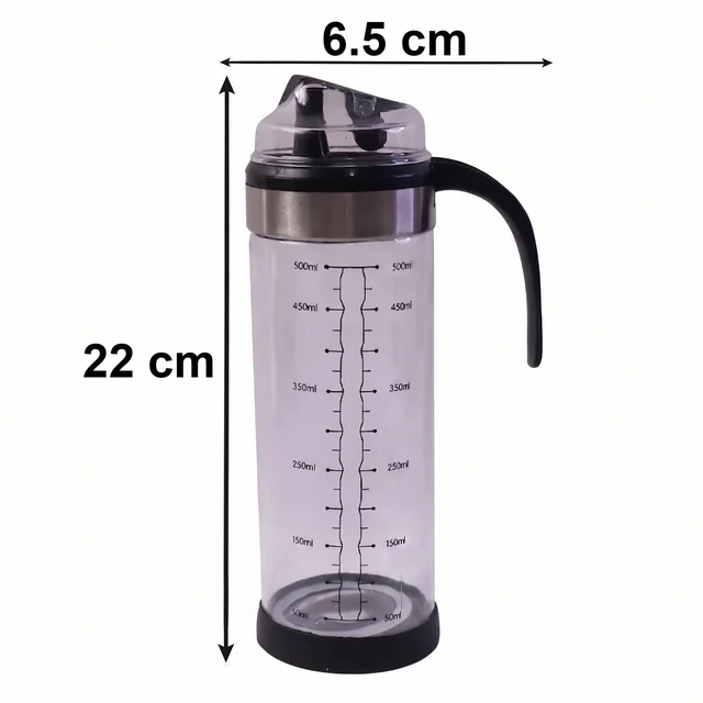 Glass Oil Dispenser Bottle – Leak-Proof, Auto Flip Lid & Handle