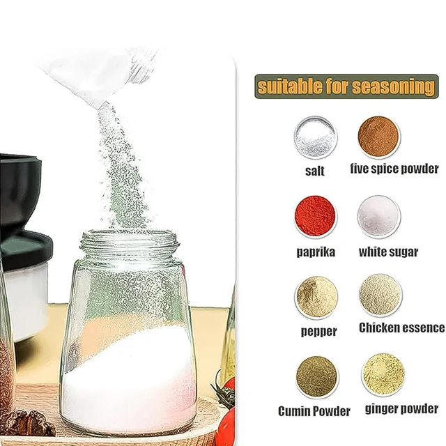 Glass Salt Dispenser – Precise 0.5g Seasoning Control | Vastate