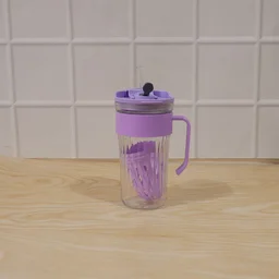 Glass Tumbler – Reusable Cold Beverage Mug with Lid and Straw