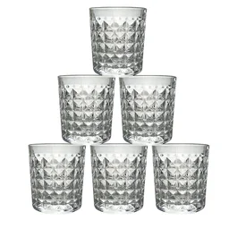 Glass Tumbler Set – Diamond-Cut 6 Pc Elegant Drinking Glasses | Serve Stellar