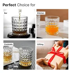 Glass Tumbler Set – Diamond-Cut 6 Pc Elegant Drinking Glasses | Serve Stellar