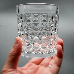 Glass Tumbler Set – Diamond-Cut 6 Pc Elegant Drinking Glasses | Serve Stellar