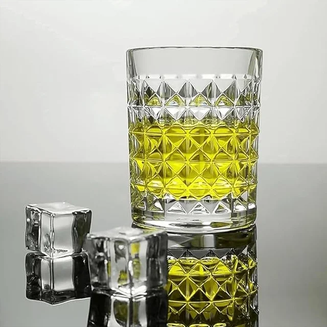 Glass Tumbler Set – Diamond-Cut 6 Pc Elegant Drinking Glasses | Serve Stellar