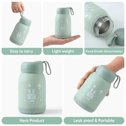 Glass Water Bottle 380ml with Lid (1 Pc)