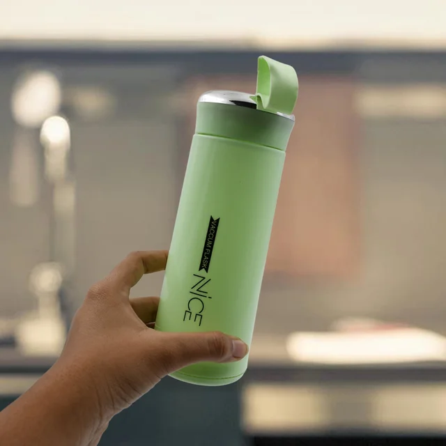 Glass Water Bottle 400ml Leak Proof – BPA-Free for Gym & Travel