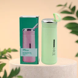 Glass Water Bottle 400ml Leak Proof – BPA-Free for Gym & Travel