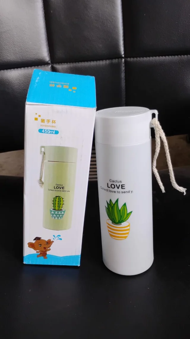 Glass Water Bottle – 450ml Borosilicate Leakproof with Bamboo Lid