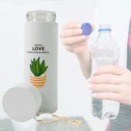 Glass Water Bottle – Leakproof 450ml Borosilicate | FitFuzion