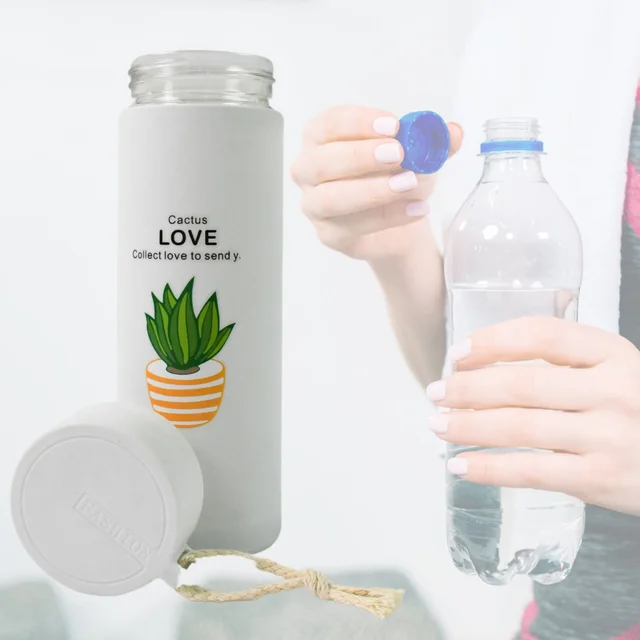 Glass Water Bottle – Leakproof 450ml Borosilicate | FitFuzion
