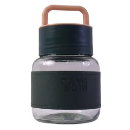Glass Water Bottle – Stylish, Portable with Handle & Leather Sleeve