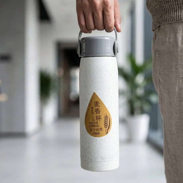 Glass Water Bottle with Phone Holder – Leakproof & Stylish Design