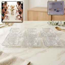 Glassware Serving Set – Elegant 12-Piece Snack & Dessert Plate Collection