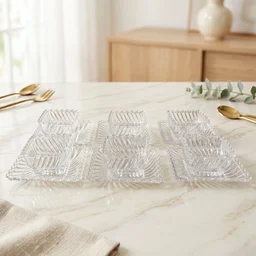 Glassware Serving Set – Elegant 12-Piece Snack & Dessert Plate Collection