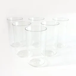 Glossy Plastic Glass Set – Durable 300ml Lightweight Tumblers (6 Pc)