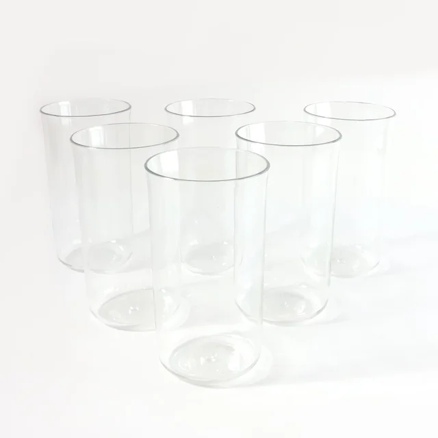 Glossy Plastic Glass Set – Durable 300ml Lightweight Tumblers (6 Pc)