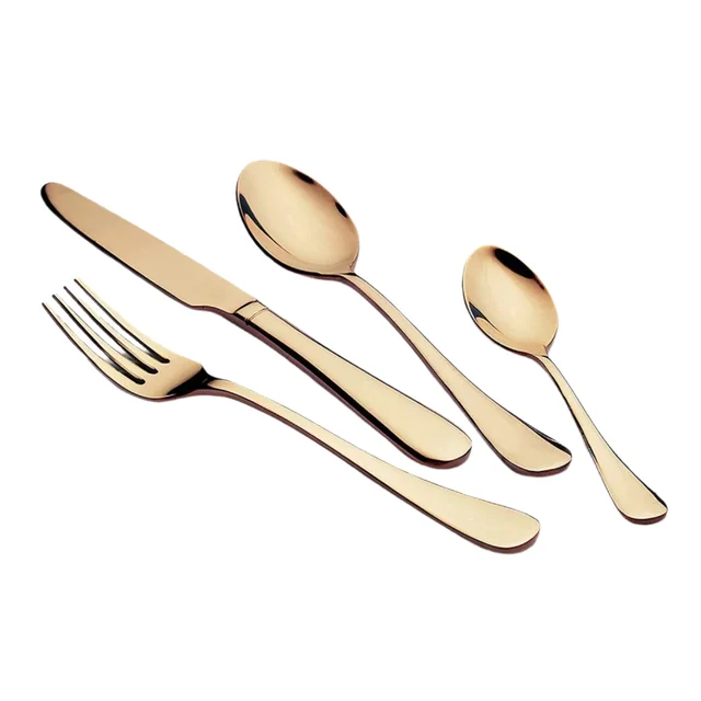 Gold Flatware Set – 24-Piece Luxury Dining | Serve Stellar