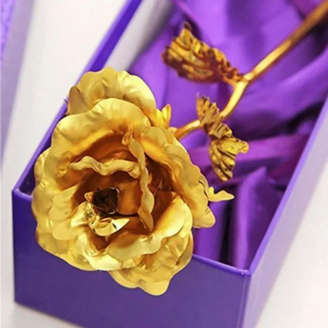 Gold Plated Artificial Rose – Eternal Love Decor Gift
