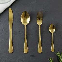 Gold Stainless Steel Cutlery Set – Luxury 24-Piece with Pineapple Stand