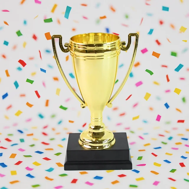 Golden Birthday Trophy – Premium Plastic Award with Base