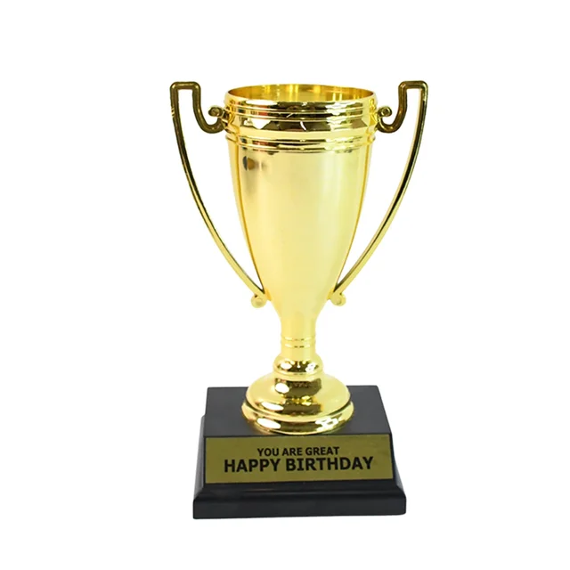 Golden Birthday Trophy – Premium Plastic Award with Base