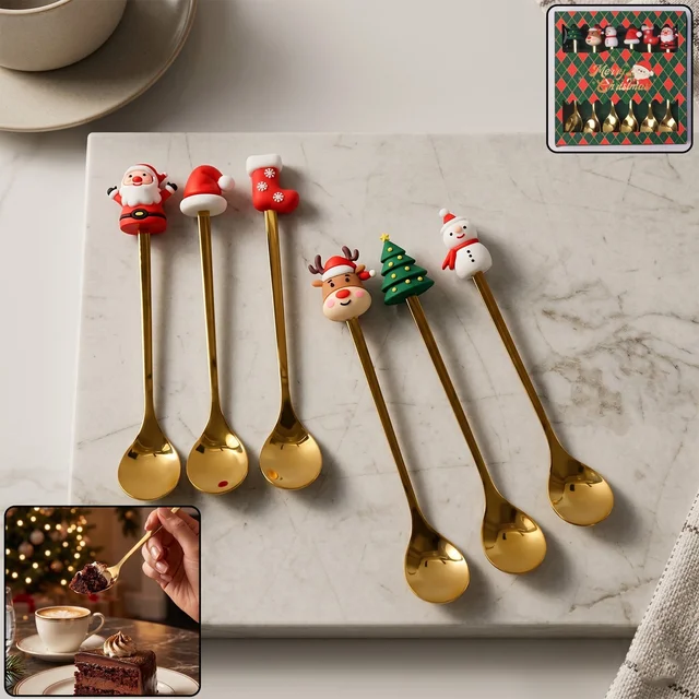 Golden Cartoon Spoon Set – Stylish & Durable Tableware