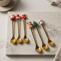 Golden Cartoon Spoon Set – Stylish & Durable Tableware