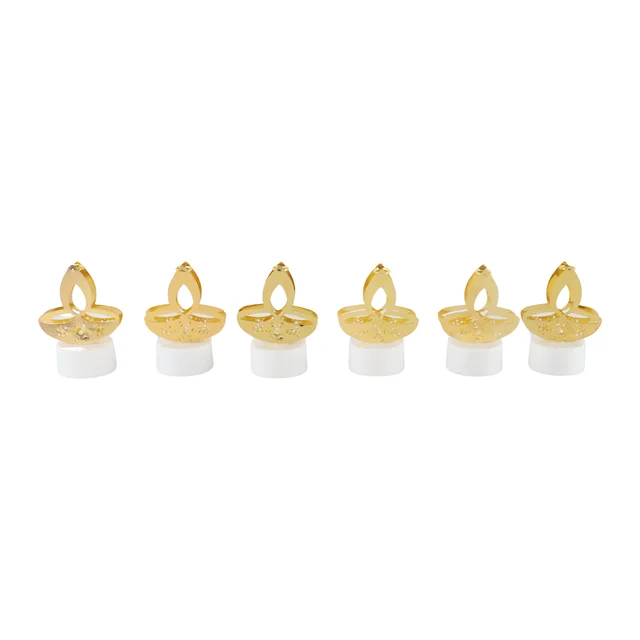 Golden Diya LED Tealight Candles – Elegant Flameless Decor Set