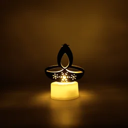 Golden Diya LED Tealight Candles – Elegant Flameless Decor Set