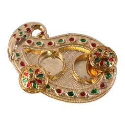 Golden Kumkum Kankavati Holder – Elegant Pooja Organiser