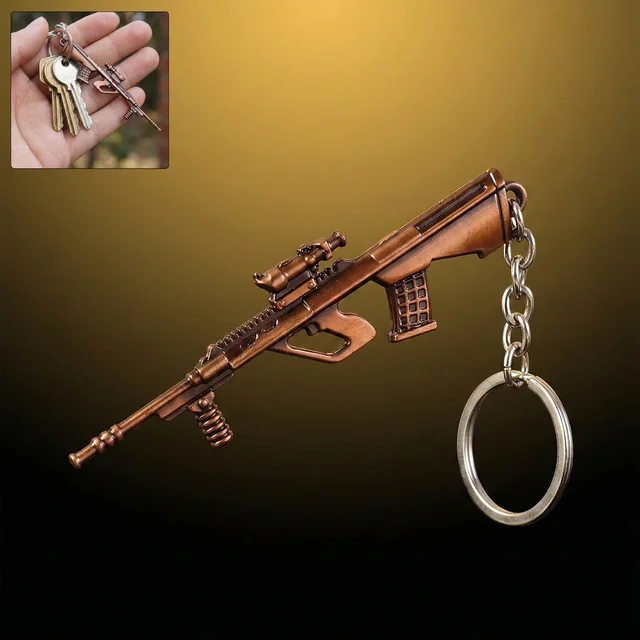 Gun Shape Keychain – Durable Metal Alloy with Antique Finish
