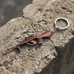 Gun Shape Keychain – Durable Metal Alloy with Antique Finish