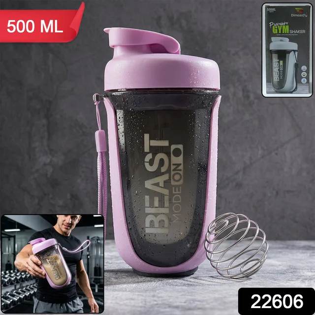 Gym Shaker Bottle – Leak Proof, 500ml for Protein & Hydration