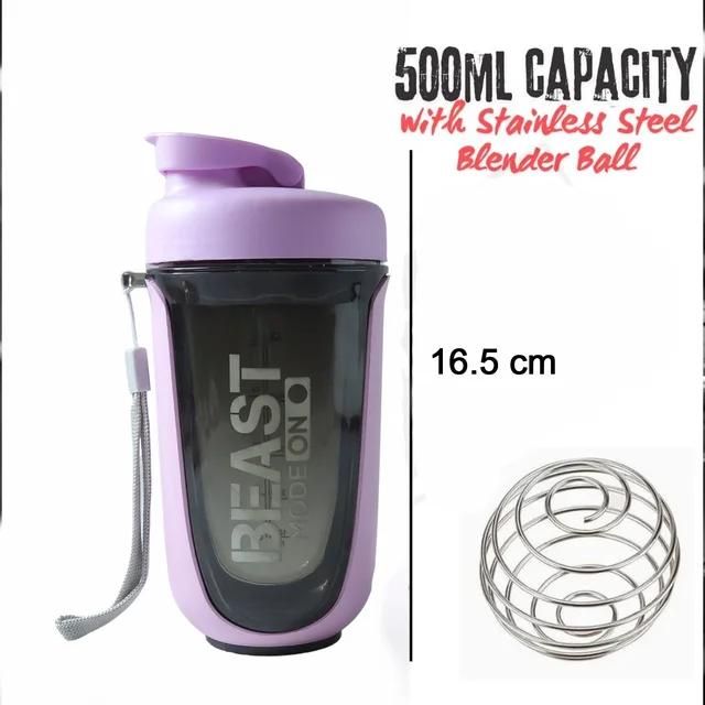 Gym Shaker Bottle – Leak Proof, 500ml for Protein & Hydration