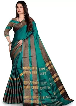 chanderi cotton saree Mo - Free Size