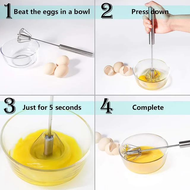 Hand Push Mixer – Stainless Steel Egg Whisk & Blender | Konvex