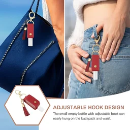 Hand Sanitizer Holder Keychain – Stylish Faux Leather with Tassel