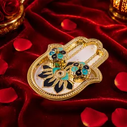 Hand Shaped Kankavati – Elegant Puja Storage with Enamel Work