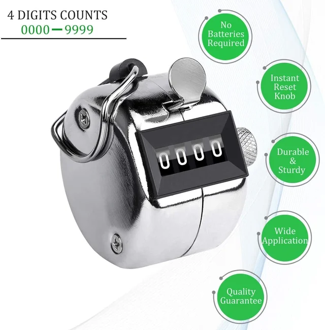 Hand Tally Counter – 4-Digit Manual Clicker | FitFuzion