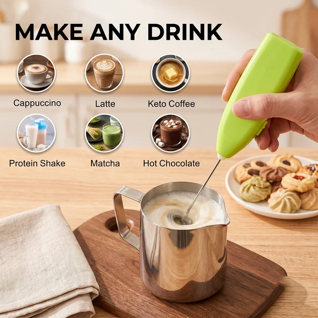 Handheld Electric Egg Beater Milk Frother Mini Whisk Coffee Beater (1 Pc)