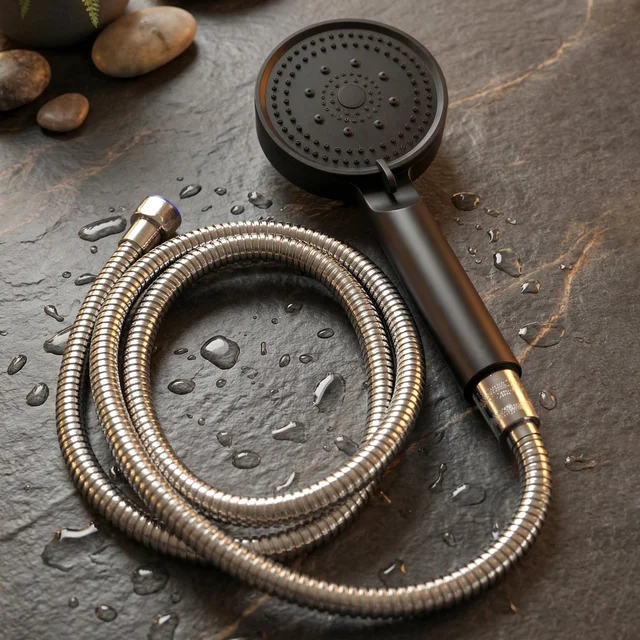 Handheld Shower Head, Flexible Stainless Steel Hose for Easy Use
