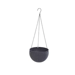 Hanging Flower Pot Set – Plastic Round Planters (6 Pcs) | Indo Glow